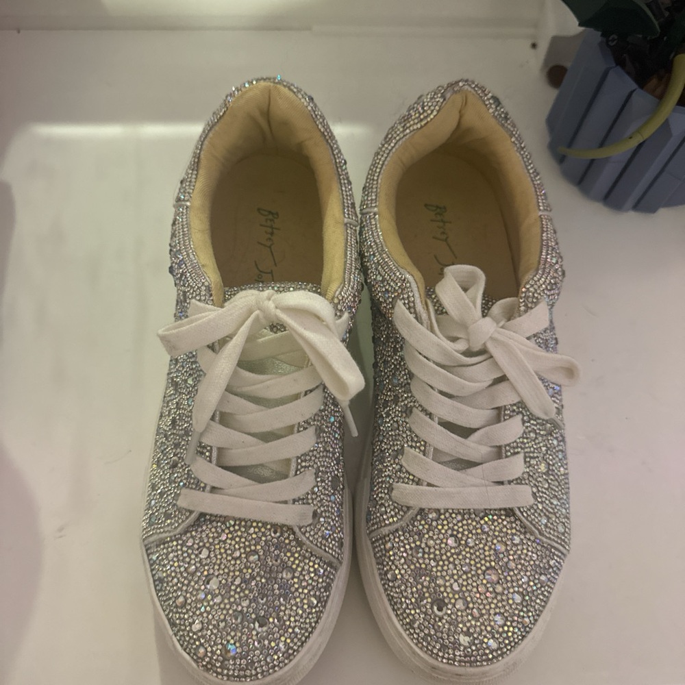 Betsey Johnson Women's Sidny Platform Sneakers bling